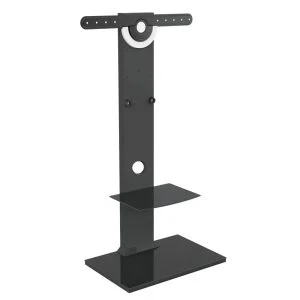 Meuble TV - Pied pour trépied TV - Bois avec verre - Réglable en hauteur jusqu'à 125 cm