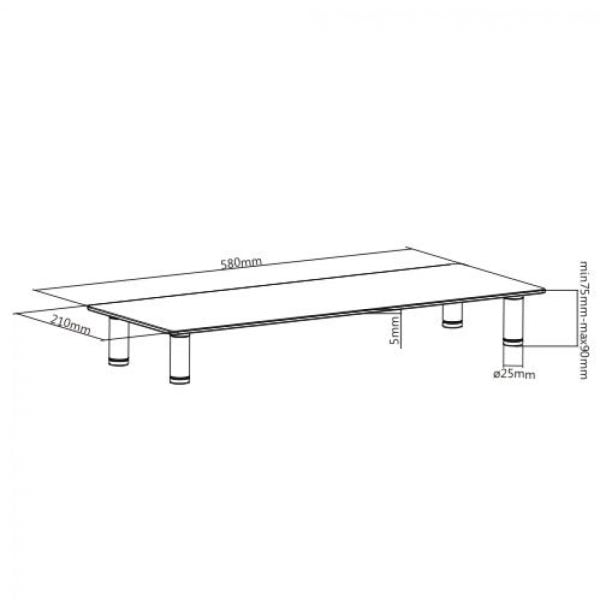 Écran de moniteur en verre aluminium réglable en hauteur - VDD World