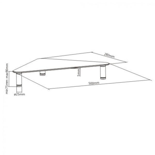 Écran d'affichage modèle d'angle de colonne montante triangle réglable en aluminium verre - VDD World