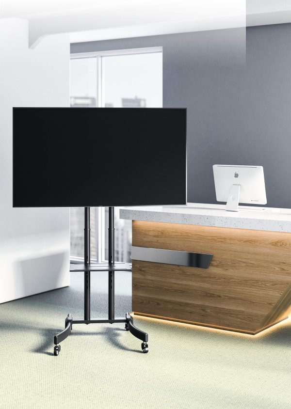 Trépied standard TV - mobile- réglable en hauteur et inclinable - 171 cm de haut - VDD World