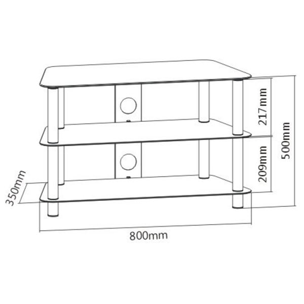 Meuble meuble TV - Buffet TV - meuble audio - 80 cm de large - noir - VDD World