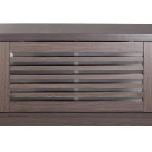 Meuble TV buffet moderne - Meuble TV - portes coulissantes persiennes - 120 cm de large