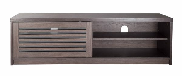 Meuble TV buffet moderne - Meuble TV - portes coulissantes persiennes - 120 cm de large - VDD World