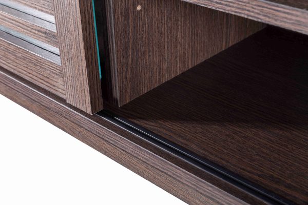 Meuble TV buffet moderne - Meuble TV - portes coulissantes persiennes - 120 cm de large - VDD World