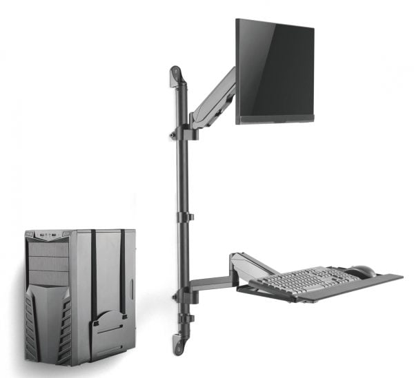 Support mural pour poste de travail assis - support pour moniteur Support mural pour clavier - poste - VDD World