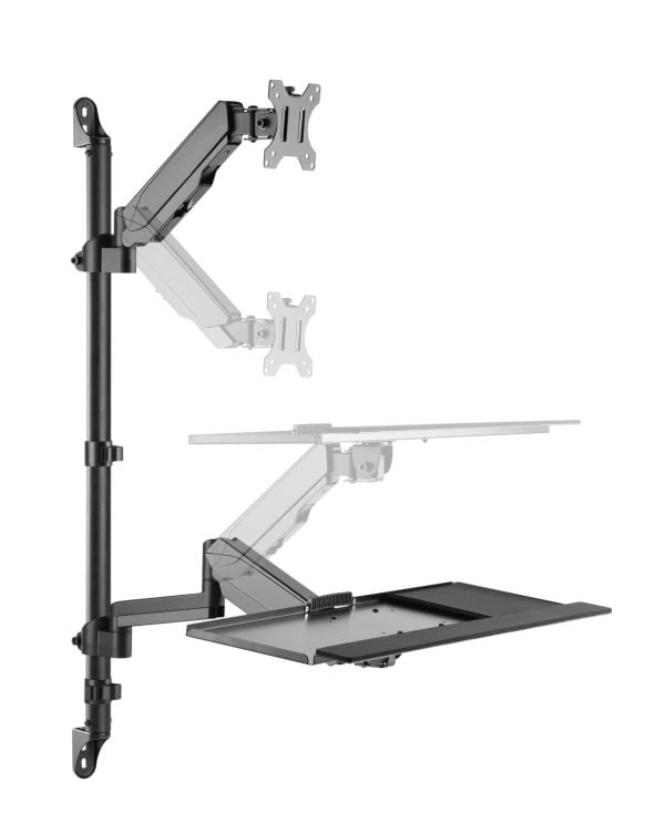 Support mural pour poste de travail assis - support pour moniteur Support mural pour clavier - poste - VDD World