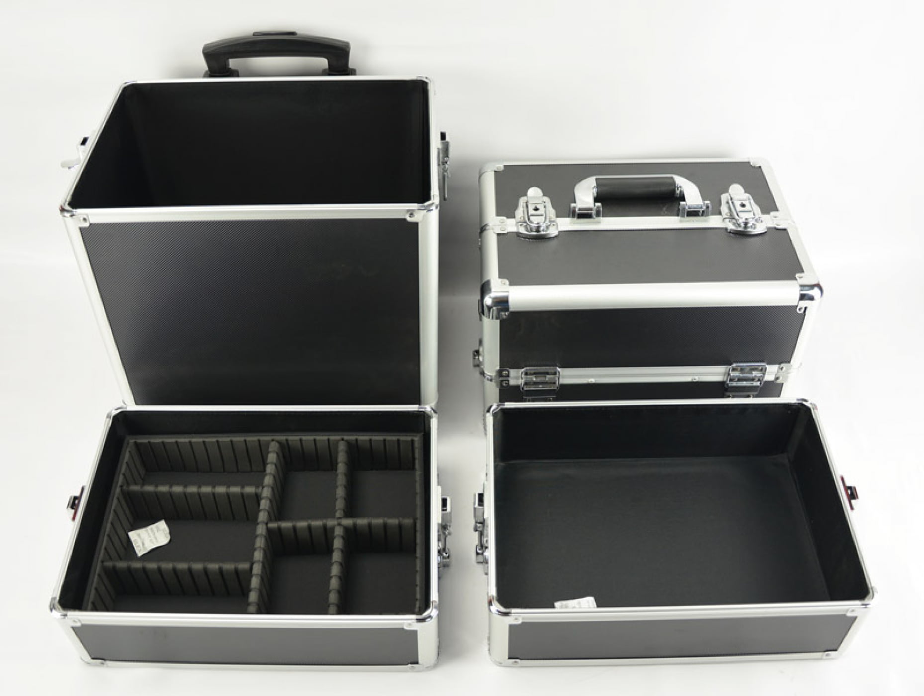 Valise de maquillage - 4 en 1 - Aluminium Noir - VDD World Valise de maquillage - 4 en 1 - Aluminium Noir - VDD World