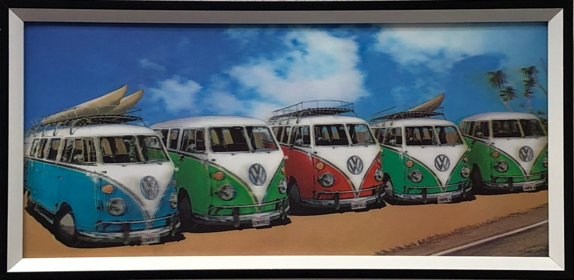 VW volkswagen rétro vintage bus peinture holographique 3D SET de 2 pièces - VDD World VW volkswagen rétro vintage bus peinture holographique 3D SET de 2 pièces - VDD World