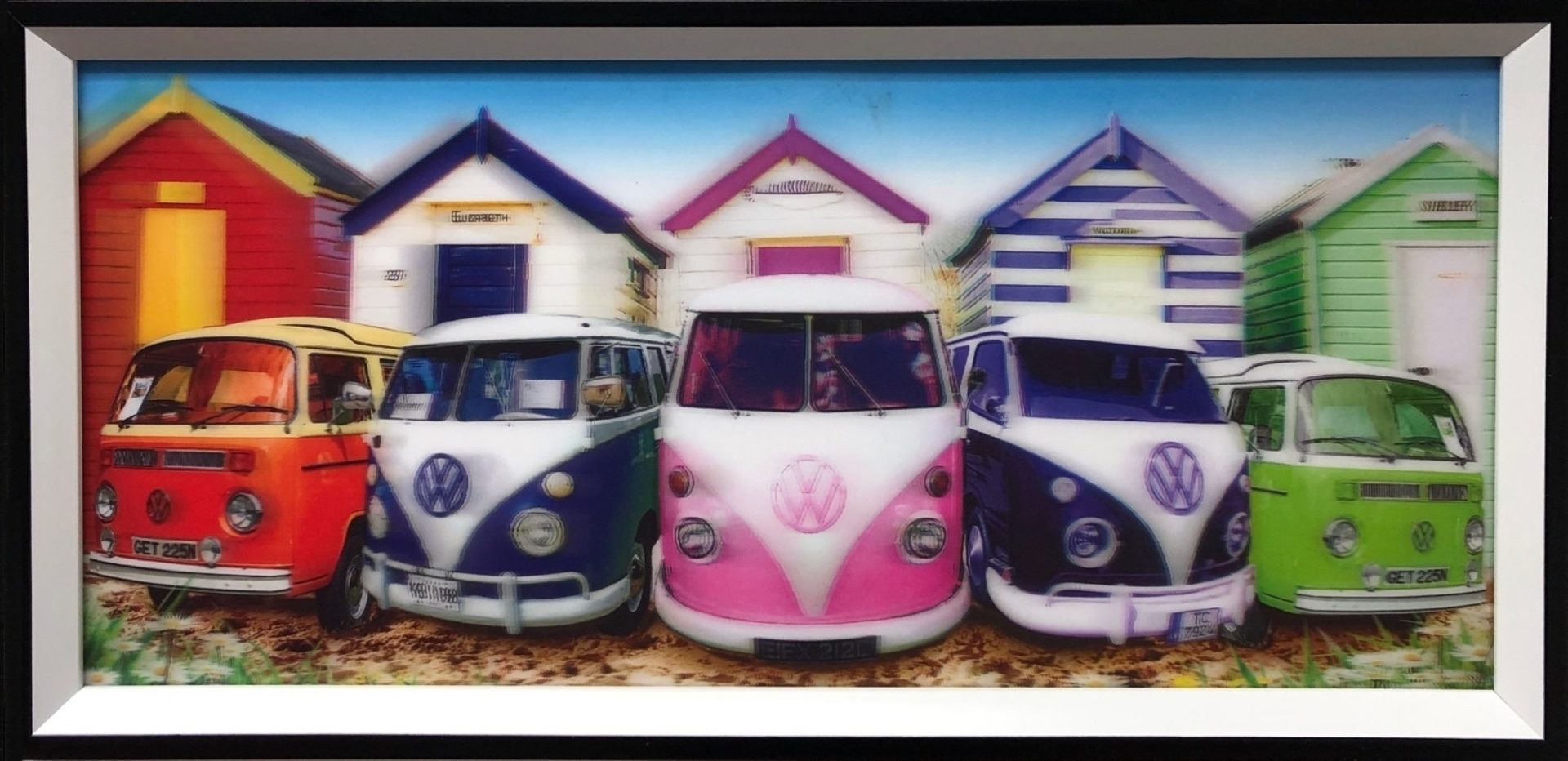 VW volkswagen rétro vintage bus peinture holographique 3D SET de 2 pièces - VDD World VW volkswagen rétro vintage bus peinture holographique 3D SET de 2 pièces - VDD World