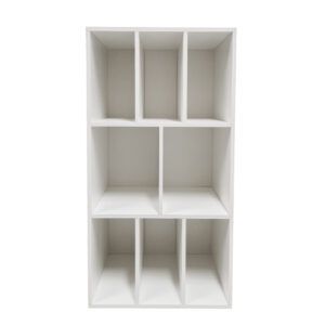 Armoire de rangement pour vinyles LP - armoire à disques - rack à disques - 8 compartiments - blanc