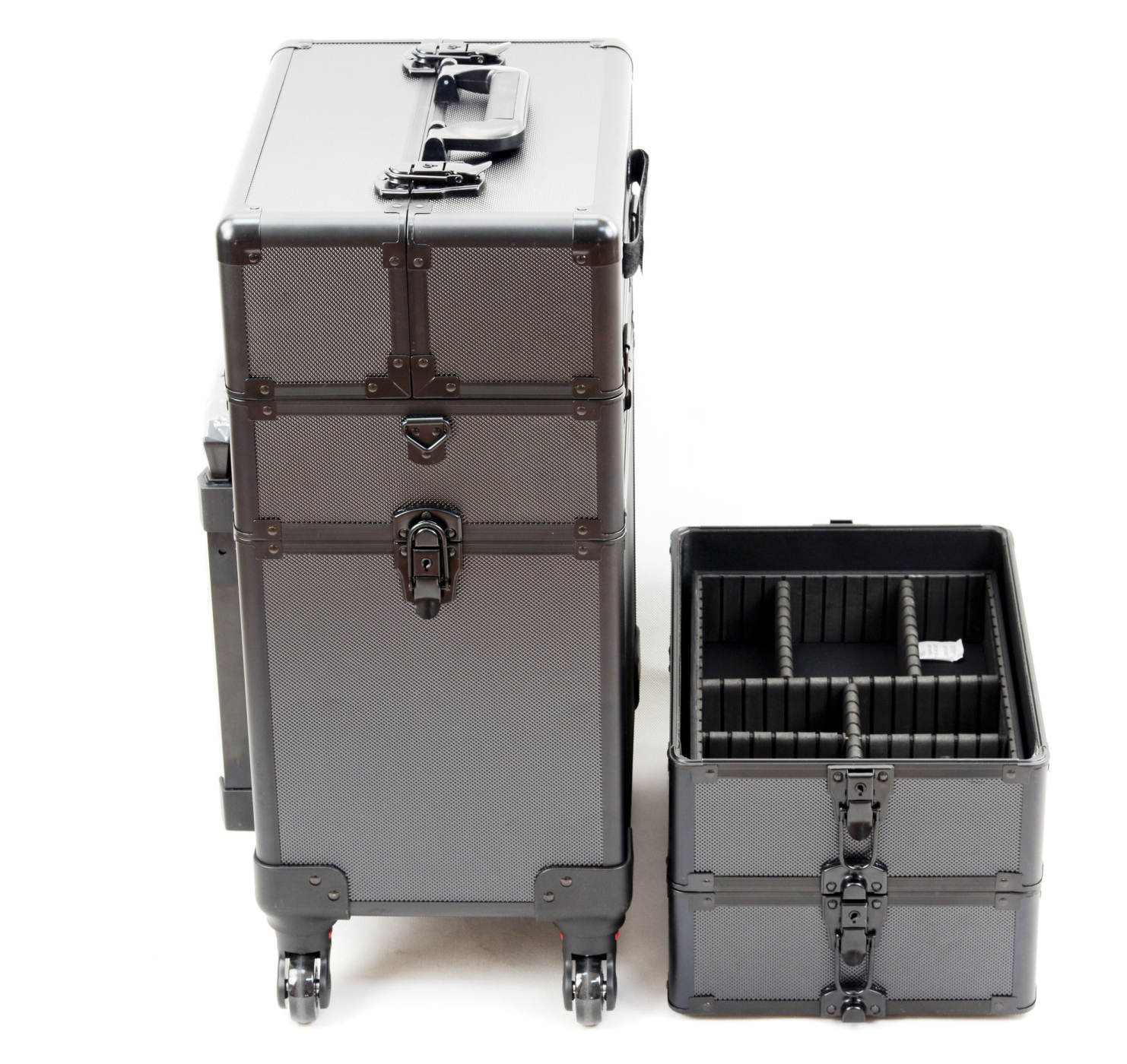 Valise maquillage cosmétique chariot de coiffure trousse de beauté 4 en 1 noir - VDD World Valise maquillage cosmétique chariot de coiffure trousse de beauté 4 en 1 noir - VDD World