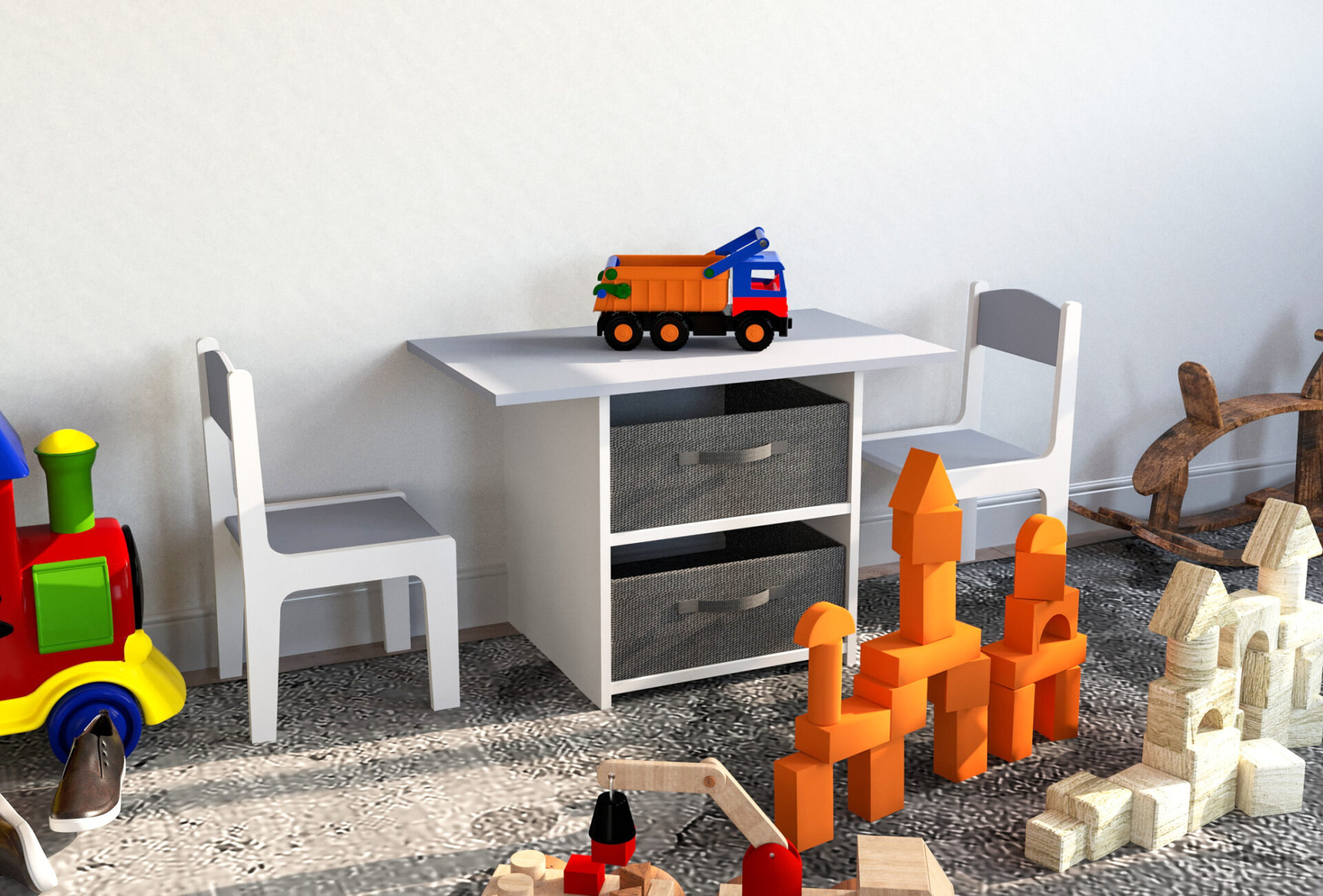 Table pour enfants avec chaises et espace de rangement - VDD World Table pour enfants avec chaises et espace de rangement - VDD World