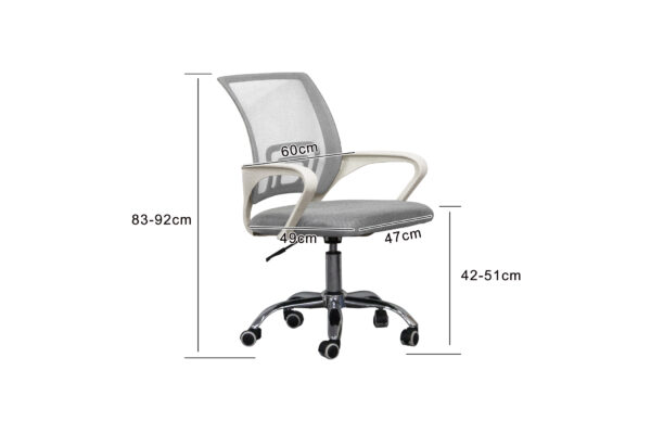 VDD Siège de bureau - gris/blanc - ergonomique - réglable en hauteur - VDD World