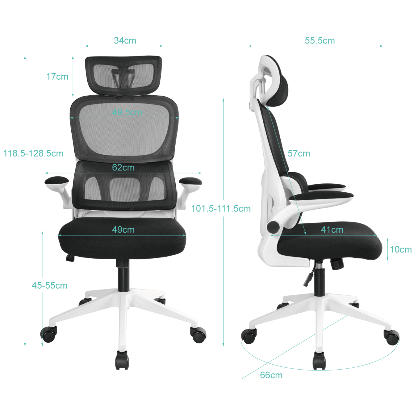 Chaise de bureau - réglable en hauteur - ergonomique - VDD World Chaise de bureau - réglable en hauteur - ergonomique - VDD World