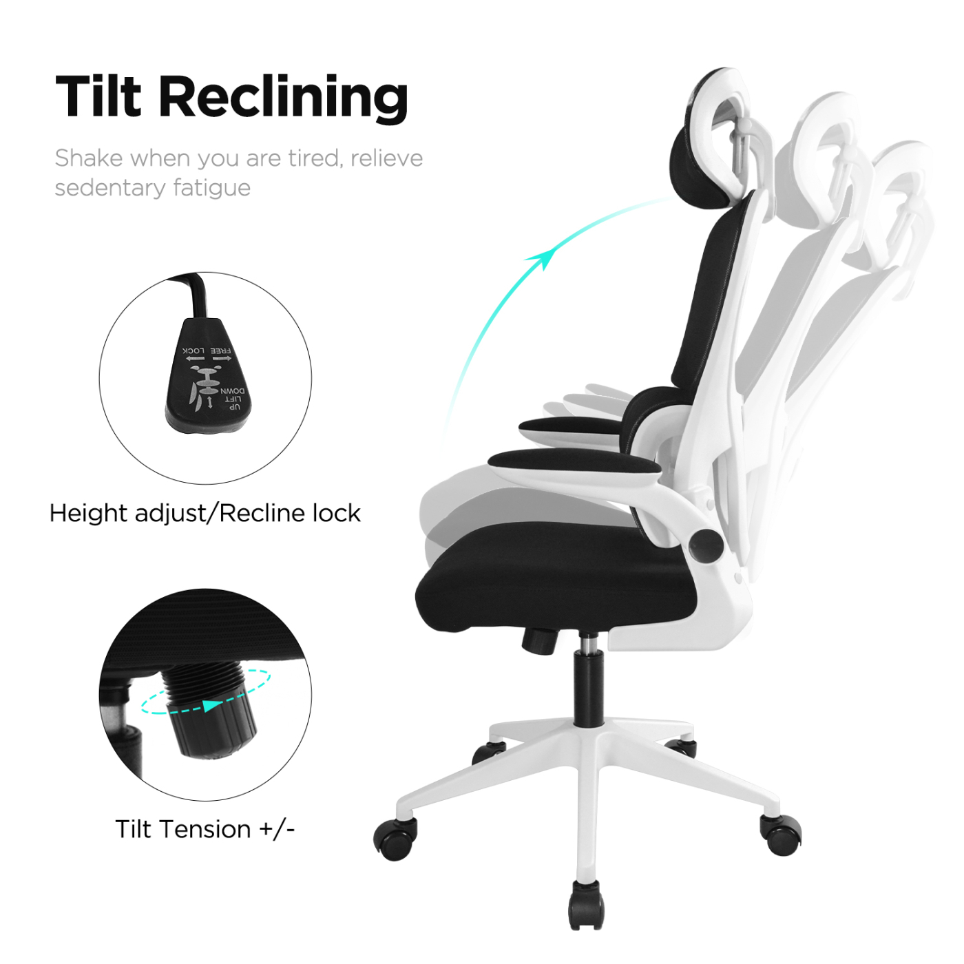 Chaise de bureau - réglable en hauteur - ergonomique - VDD World Chaise de bureau - réglable en hauteur - ergonomique - VDD World