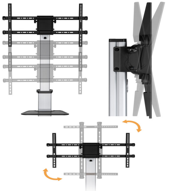 VDD TV Standard - TV Tripod - TV Foot - Monitor Standard - Mobile & en hauteur Réglable 140 à 160 cm - VDD World