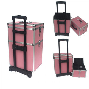 Maquillage Maquillage Valise Cosmétique Chariot Coiffure Beauty Case 4 en 1 Rose
