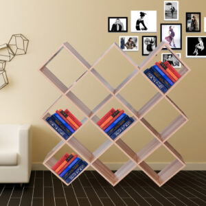 Étagère à compartiments - armoire de rangement - bibliothèque - placard mural - noir - VDD World
